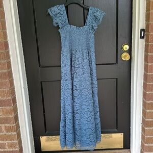 Altar’d State Blue Lace Maxi Dress, XS